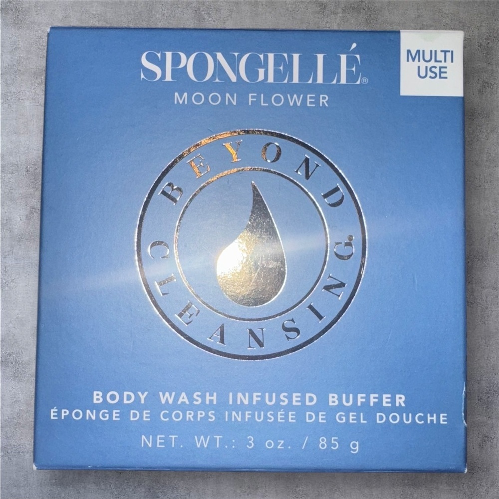 Spongelle Moon Flower Body Wash Infused Buffer - Blue and Silver